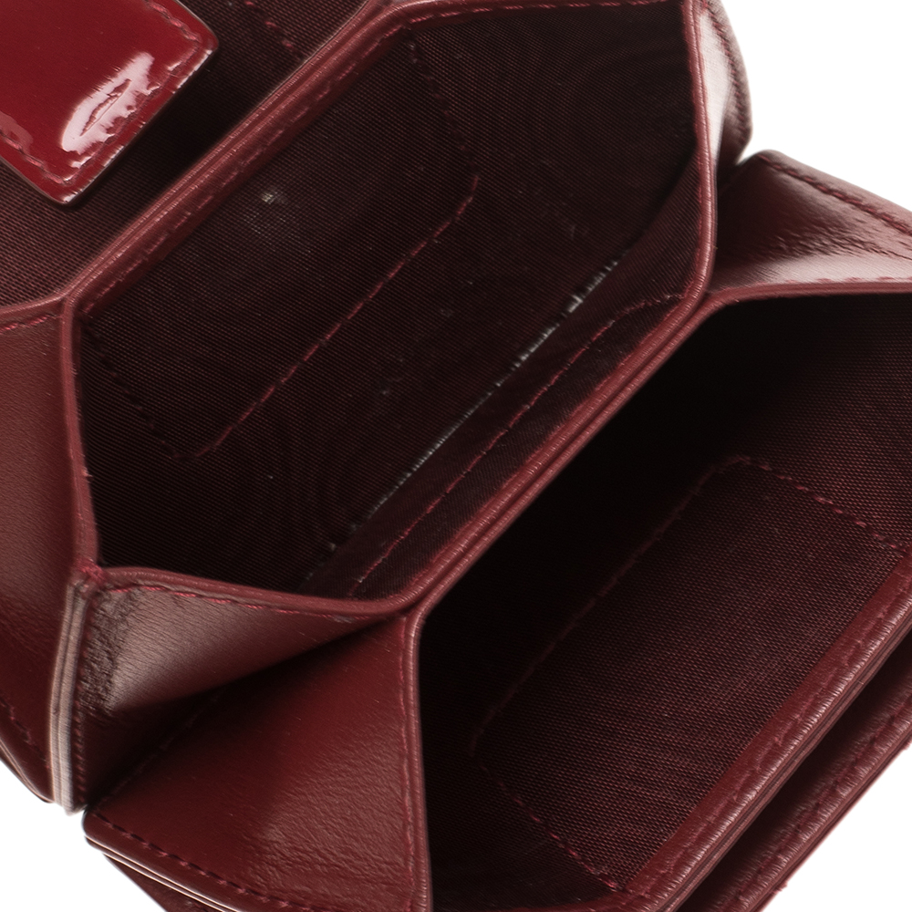 

Dior Red Cannage Patent Leather Lady Dior Gusset Card Case