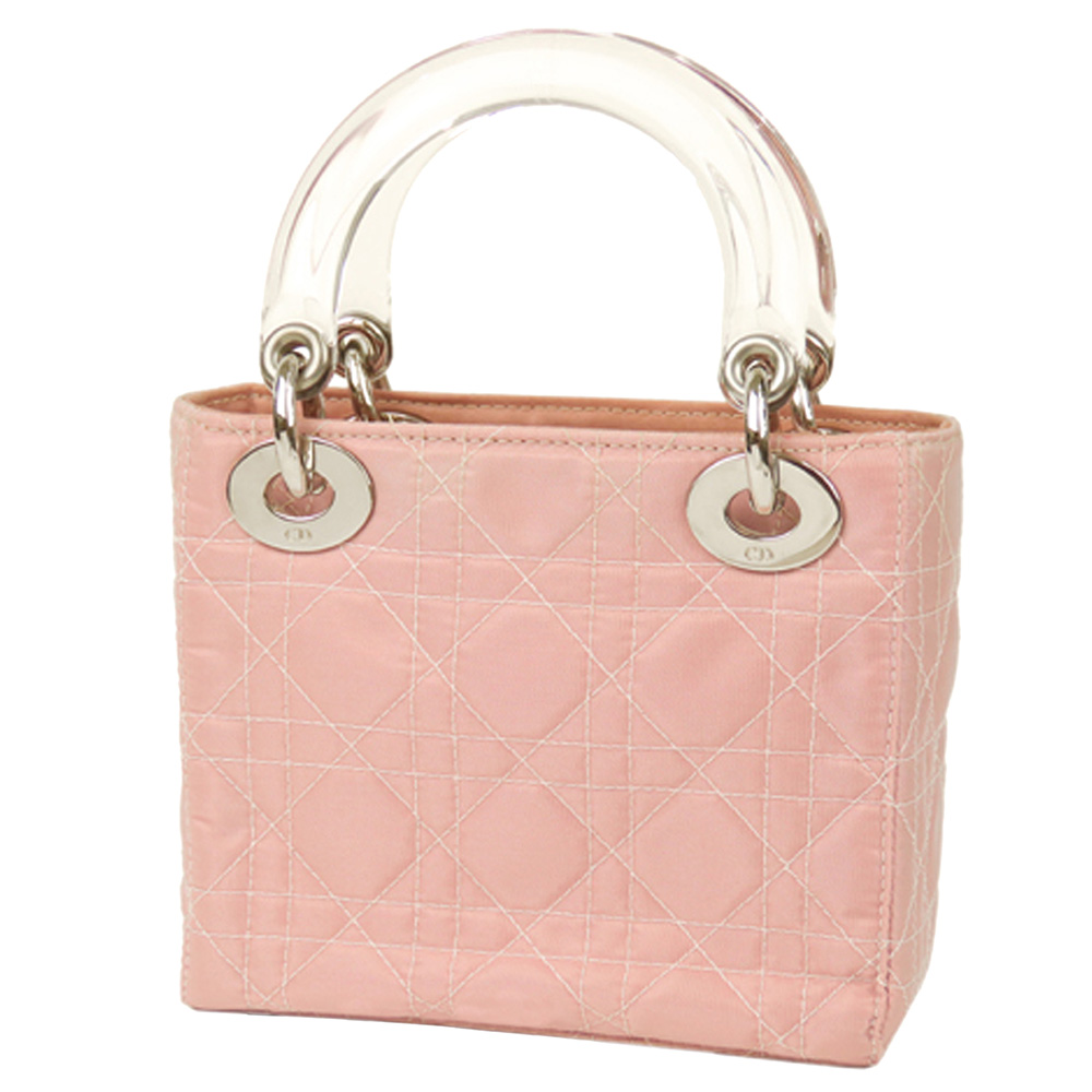 

Dior Pink Nylon Cannage Lady Dior Mini Bag