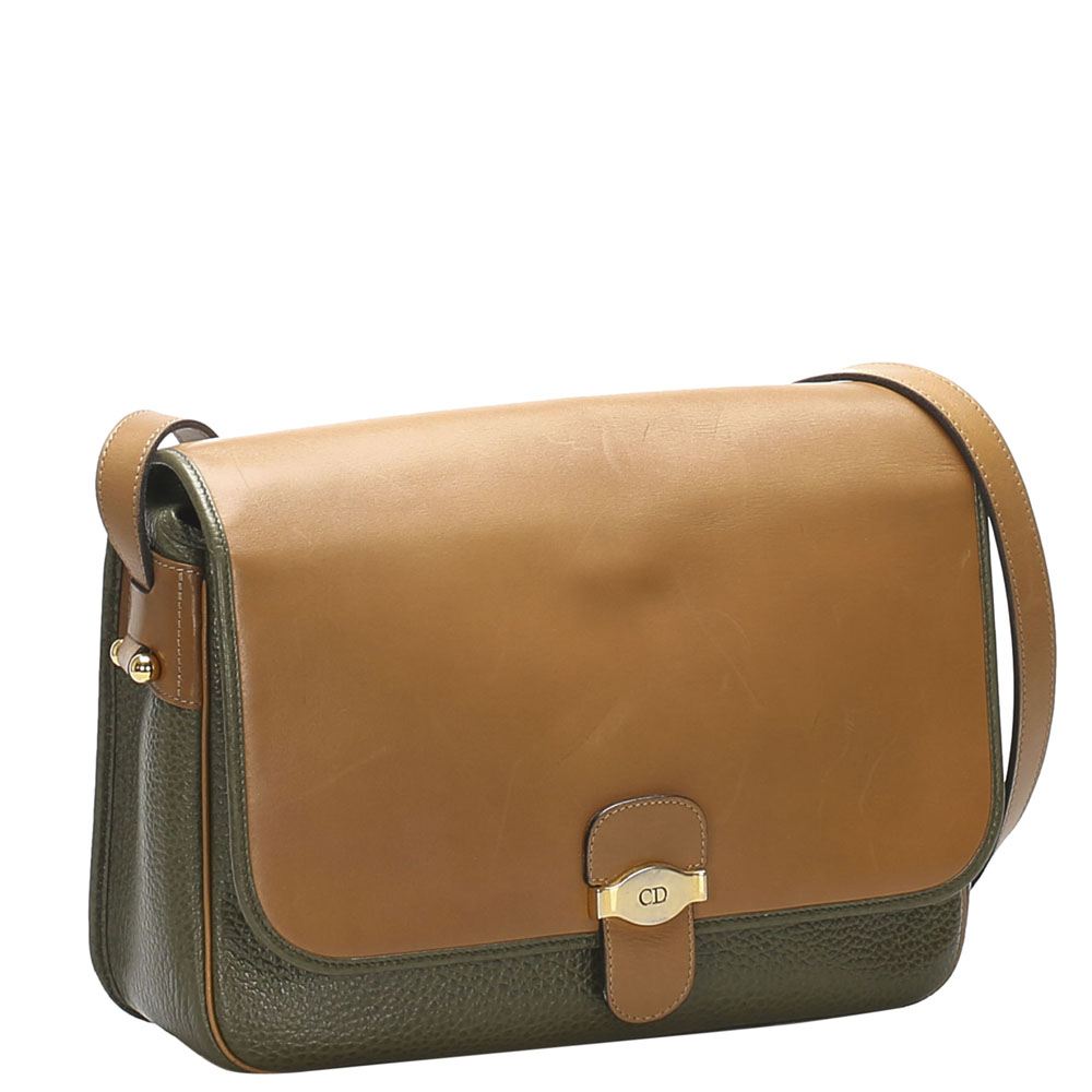 

Dior Brown and Green Leather Crossbody Bag