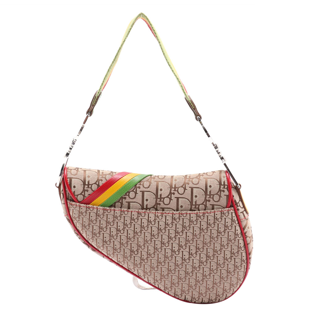 

Dior Brown/Multicolor Vintage Diorissimo Rasta Saddle Bag