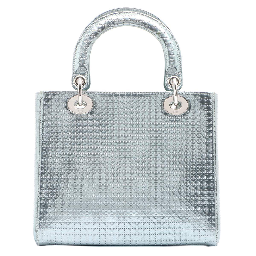 

Dior Blue Micro-Cannage Patent Leather  Lady Dior Bag