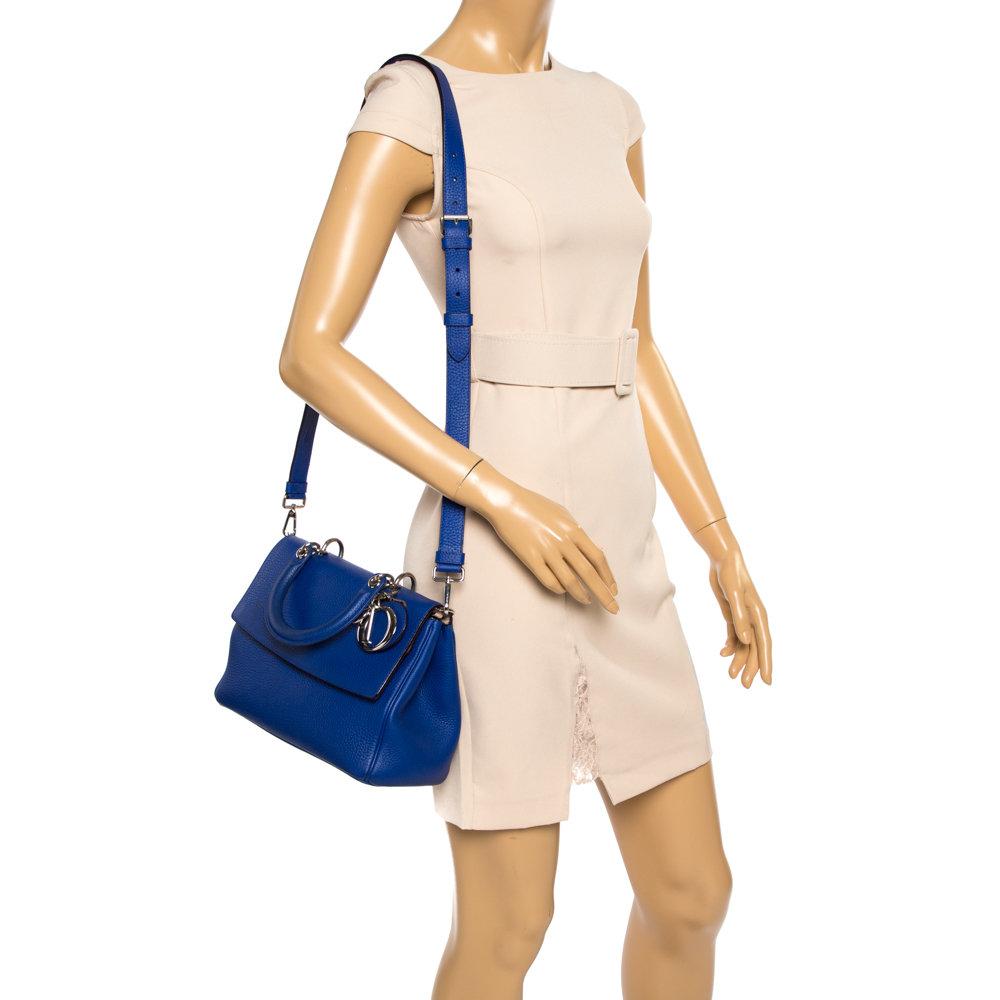 

Dior Blue Leather Small Be Dior Flap Top Handle Bag