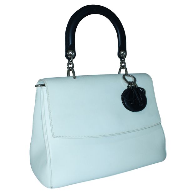 

Dior White Leather Be Dior Top Handle Flap Bag, Multicolor