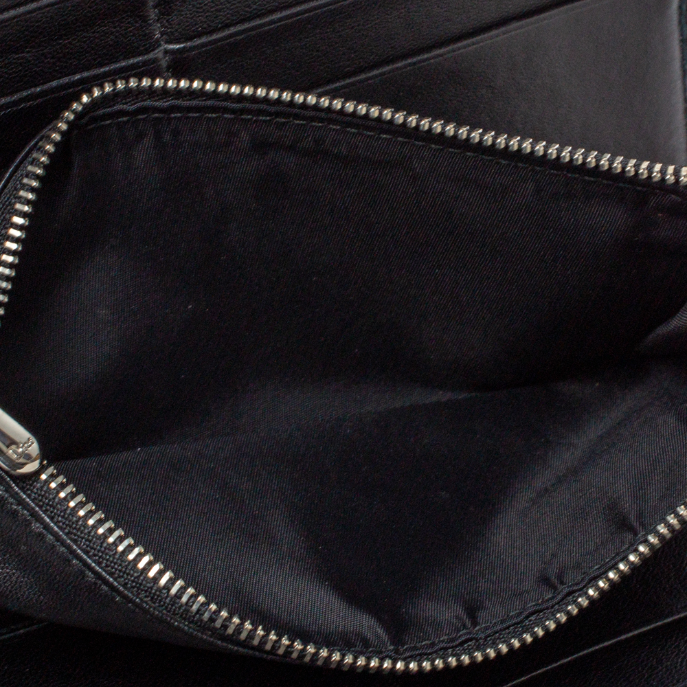 

Dior Black Cannage Patent Leather Zip Around Organizer Wallet
