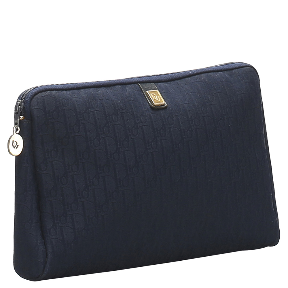 

Dior Blue Oblique Canvas Clutch Bag, Navy blue