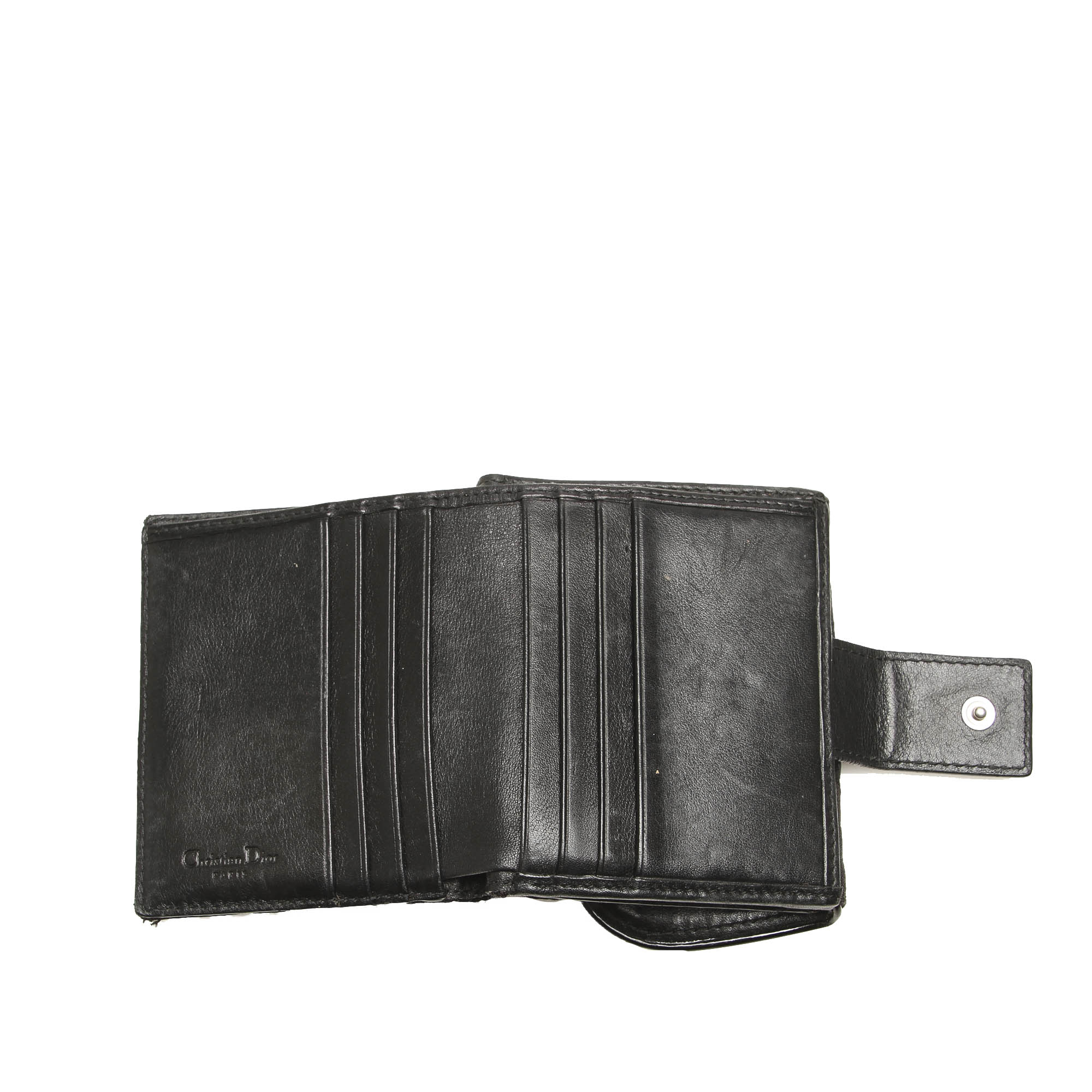 

Dior Black Diorissimo Canvas Vintage Saddle D-Ring Wallet