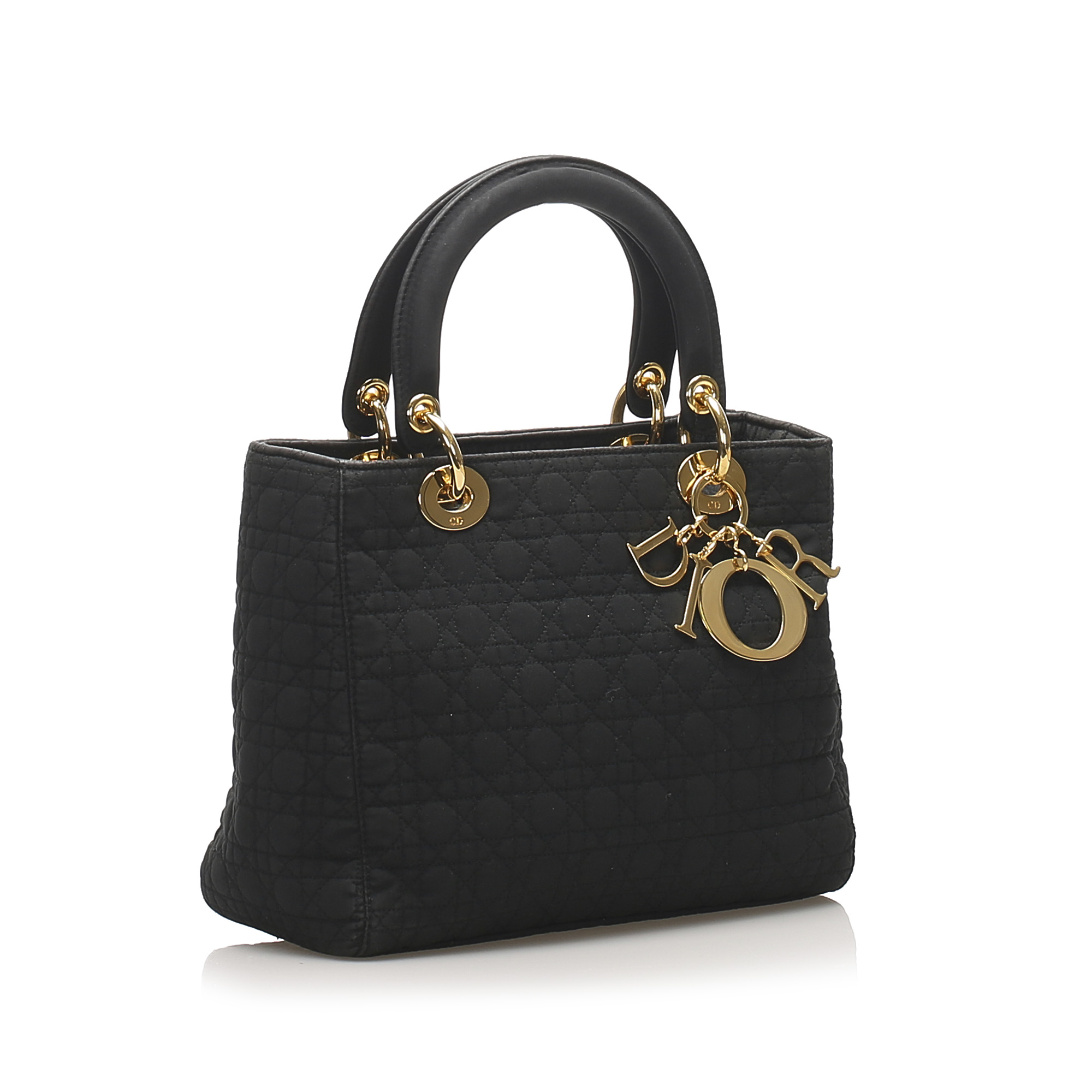 

Dior Black Nylon Vintage Cannage Lady Dior Bag