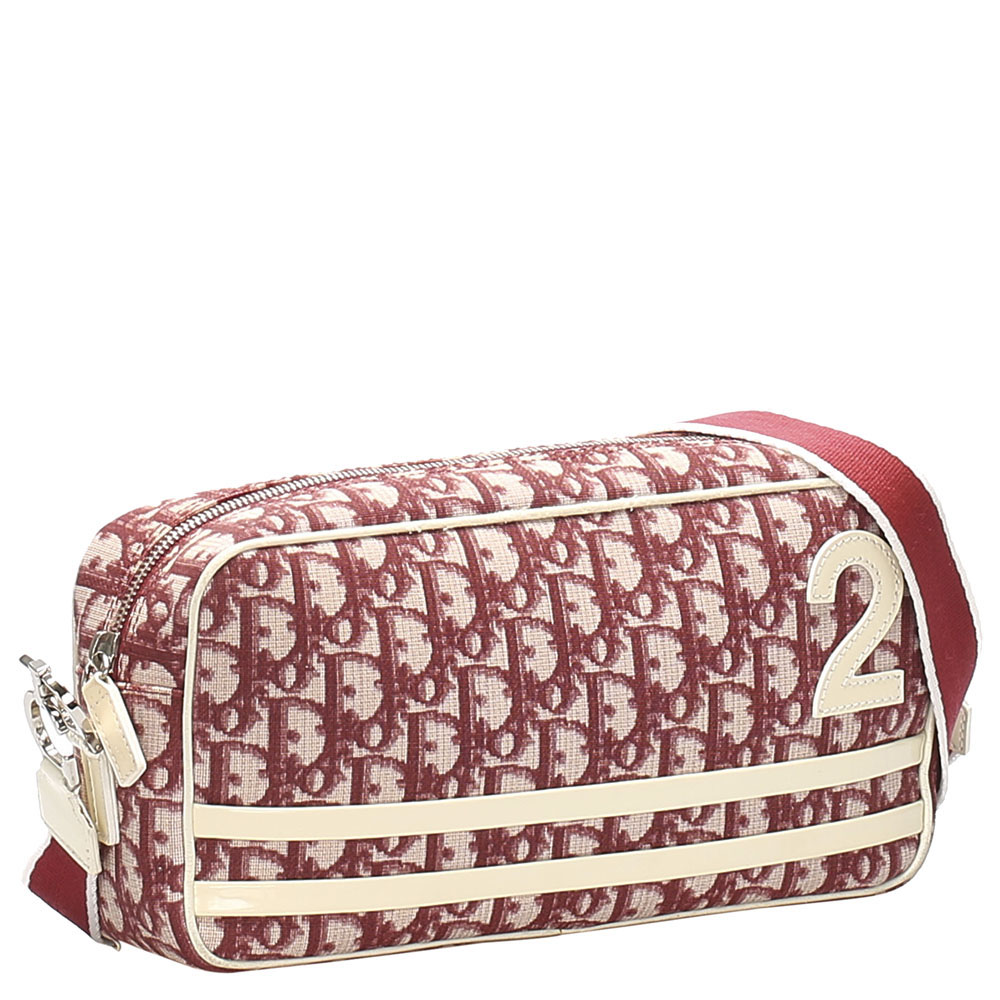 

Dior Red/White Dior Oblique Canvas Crossbody Bag