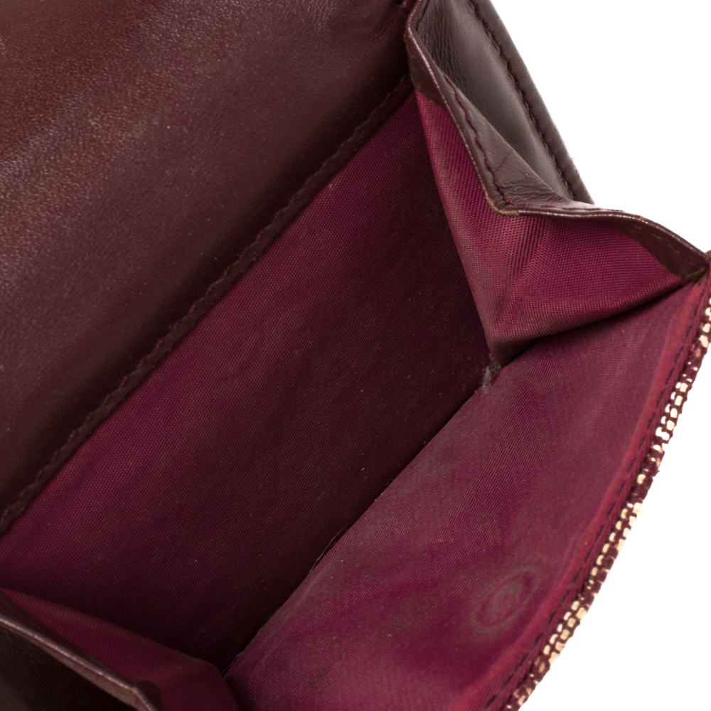 

Dior Maroon Diorissimo Canvas Saddle Compact Wallet, Burgundy