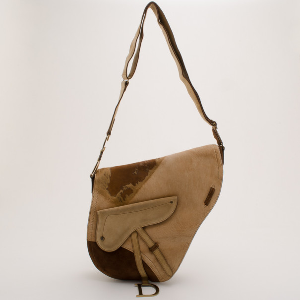 Pre Owned Dior Calf Hair Saddle Messenger Bag