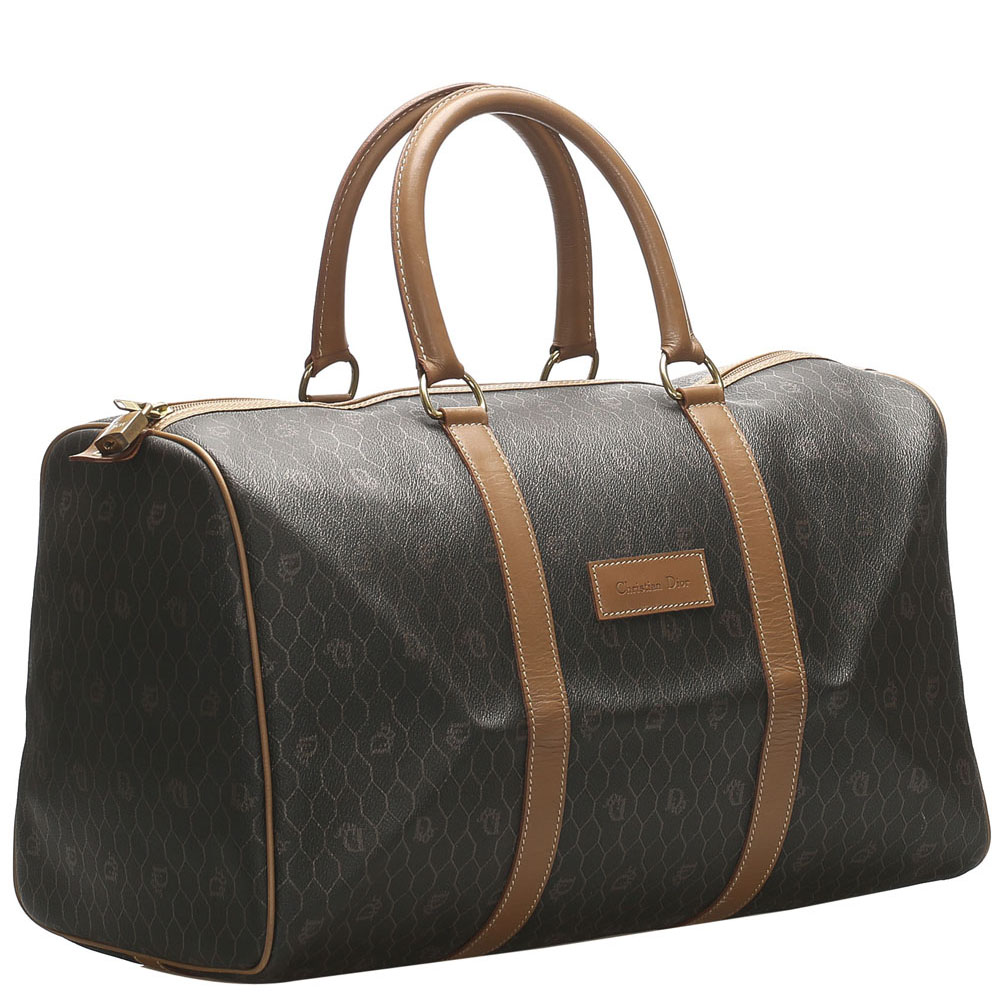 

Dior Brown/Beige Honeycomb Leather Travel Bag