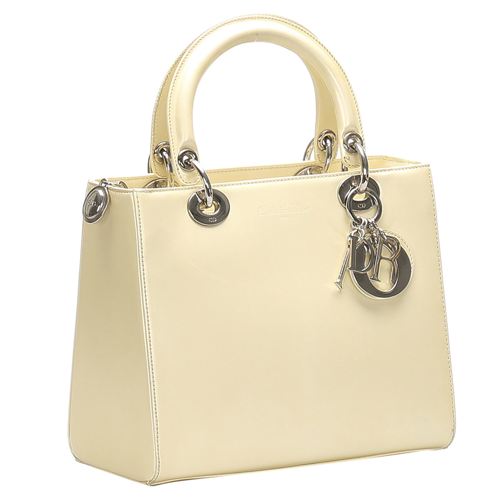 

Dior Cream Leather Lady Dior Bag