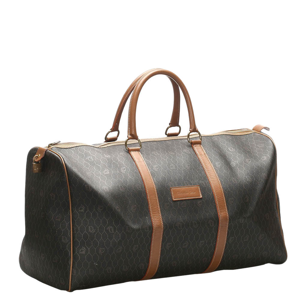 

Dior Brown/Beige PVC Leather Honeycomb Travel Bag, Black