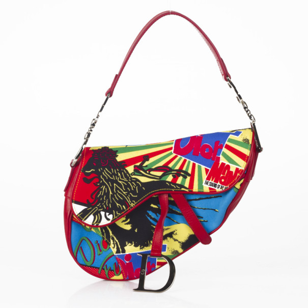 DIOR Saddle Bag Sound of Soul Model in Multicolor Canvas - VALOIS VINTAGE  PARIS
