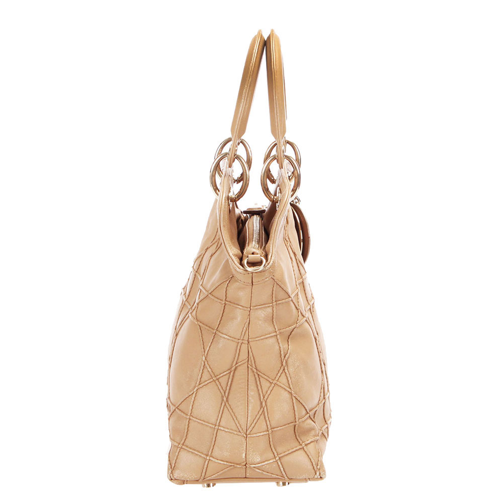 

Dior Beige Cannage Leather Granville Bag