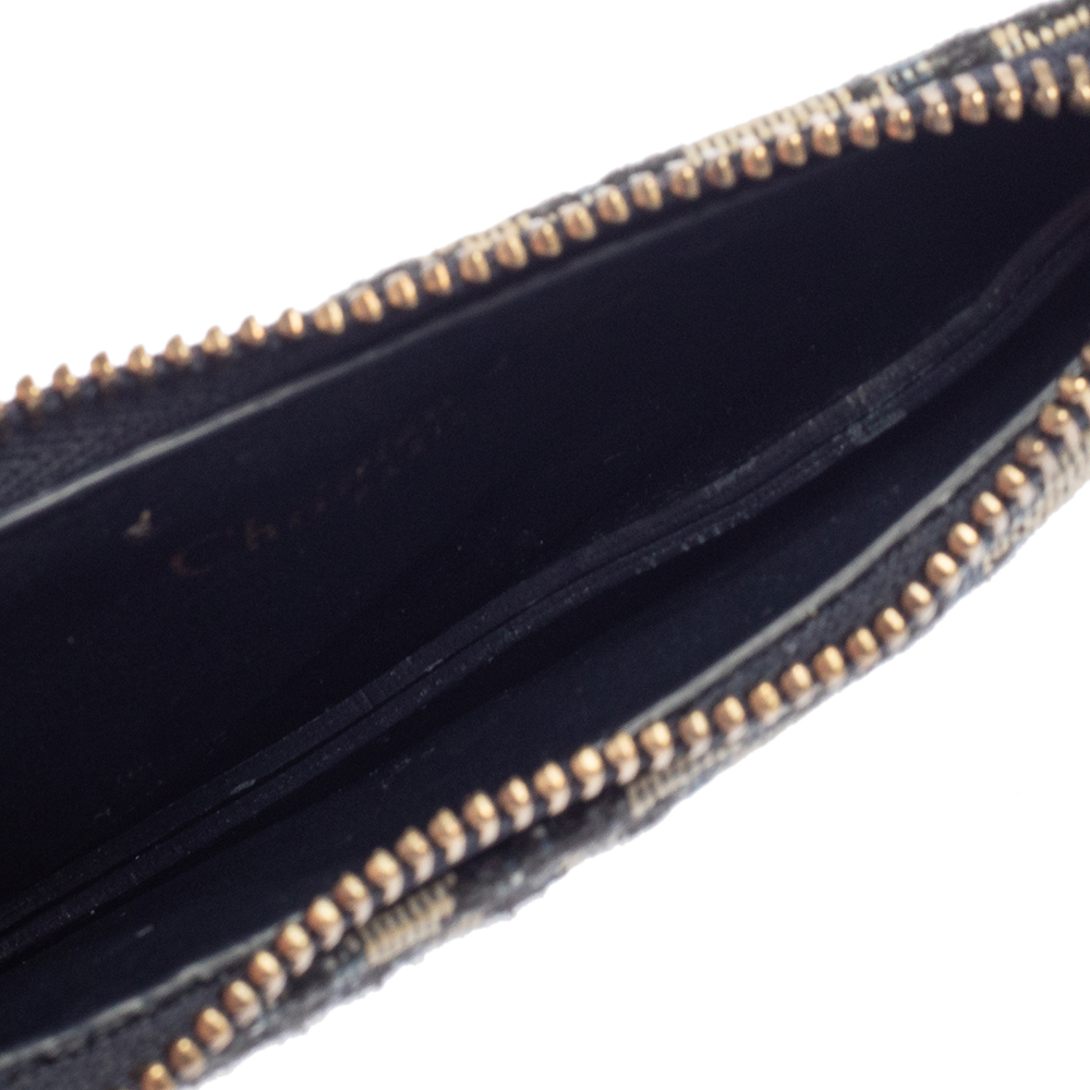 

Dior Navy Blue Oblique Canvas Saddle Coin Purse