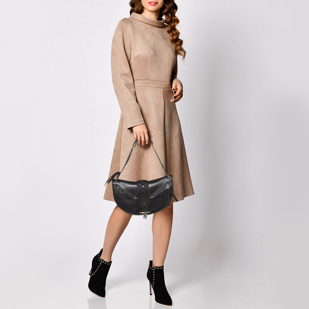 

Dior Black Leather Admit It Hobo