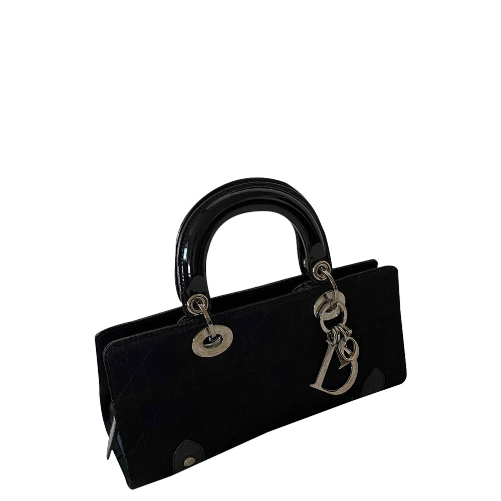 

Dior Black Leather E/W Lady Dior Mini Bag
