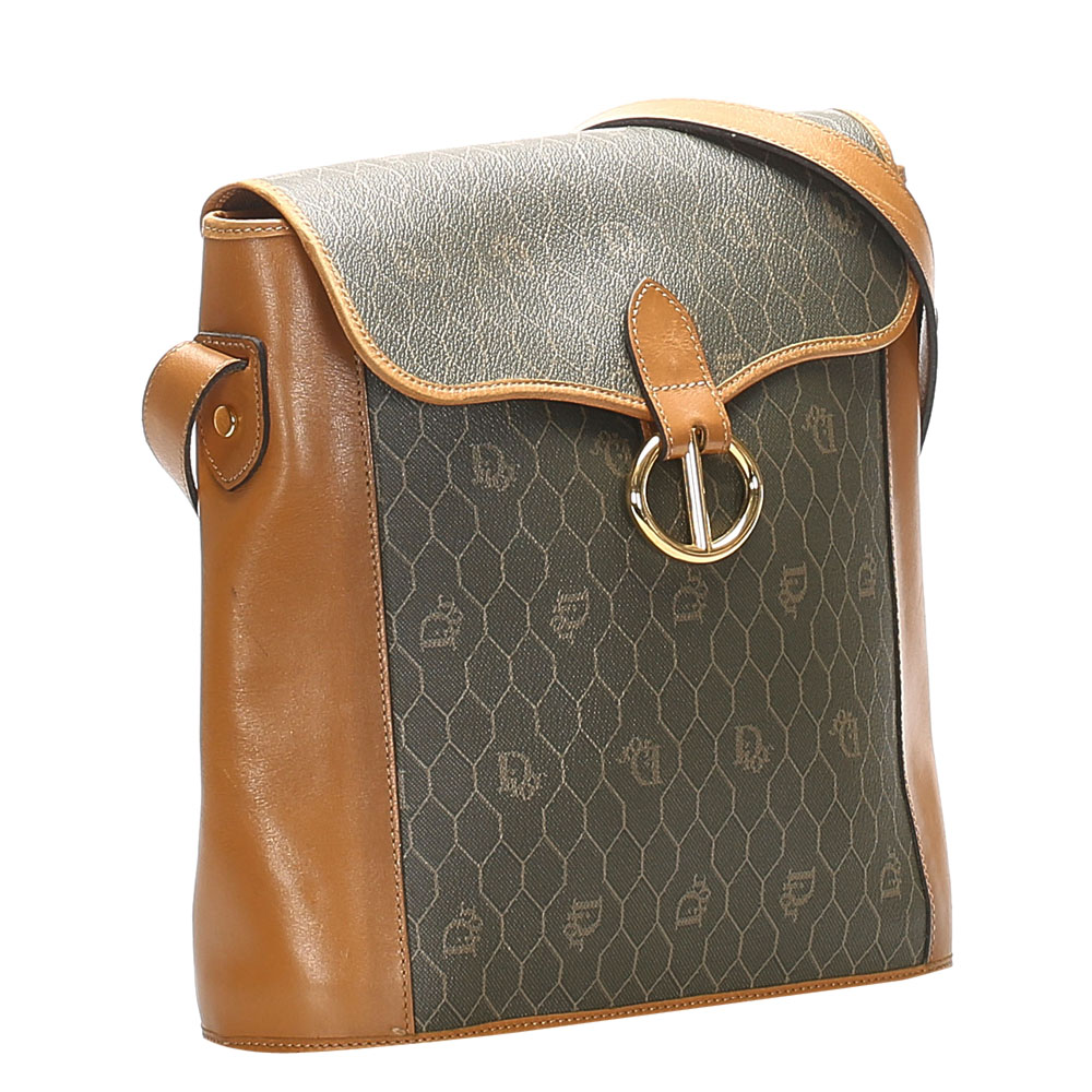 

Dior Brown Honeycomb Coated Canvas Crossbody Bag