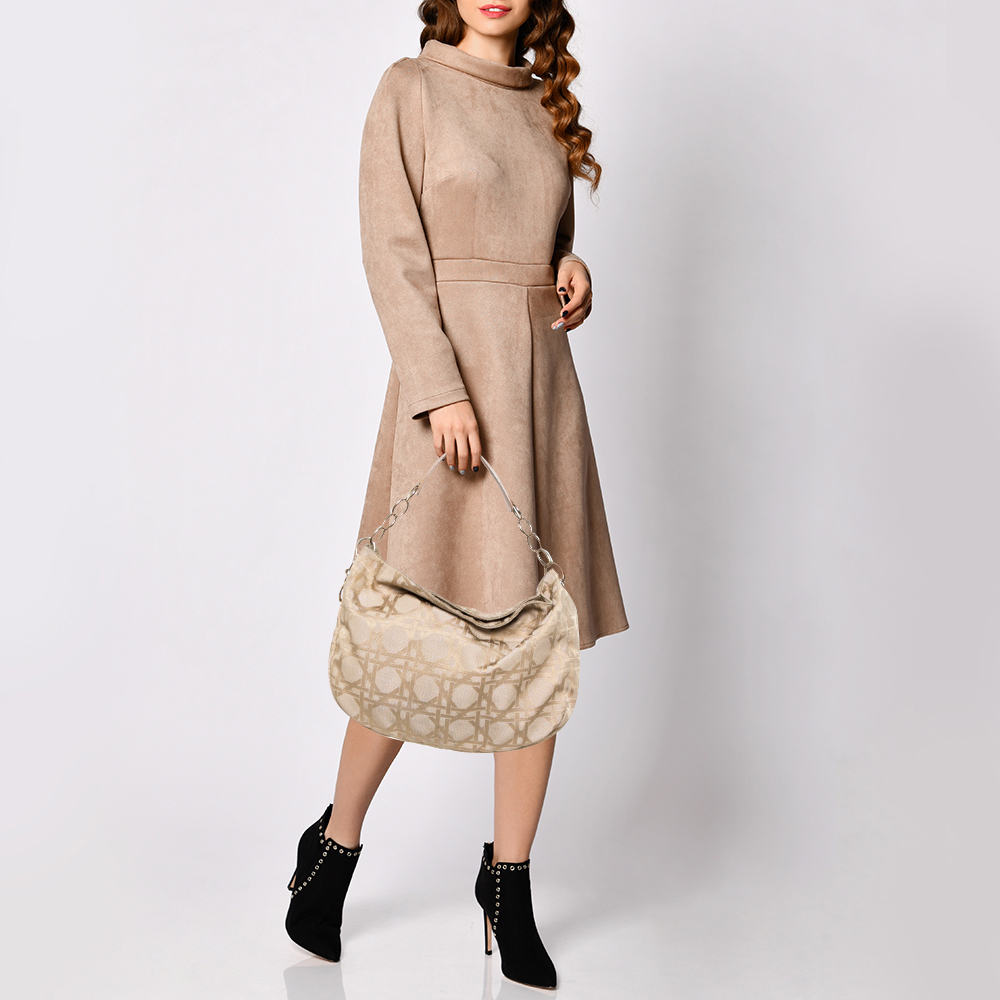 

Dior Beige Cannage Canvas Lady Dior Hobo