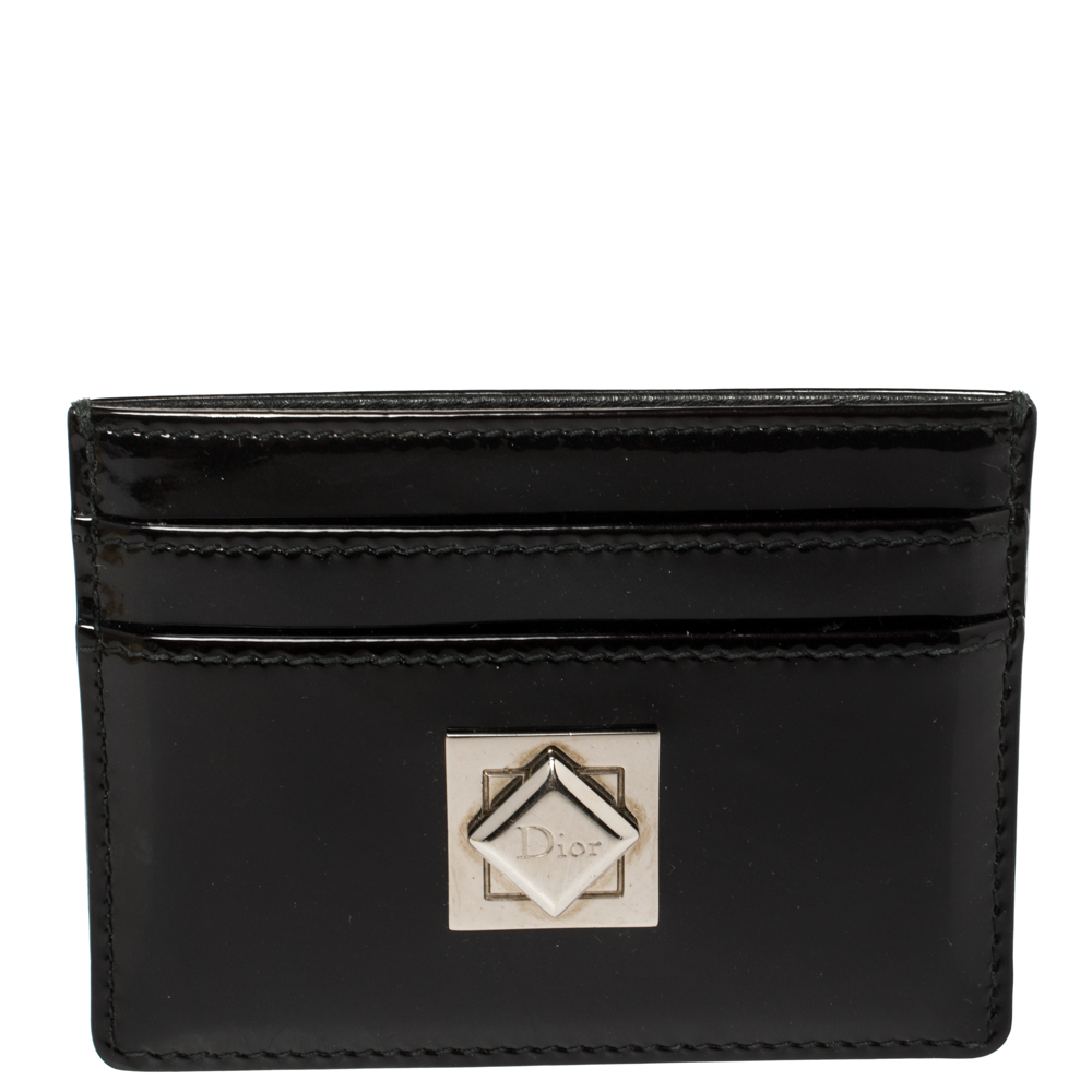 Pre-owned Dior Card Holder In Black