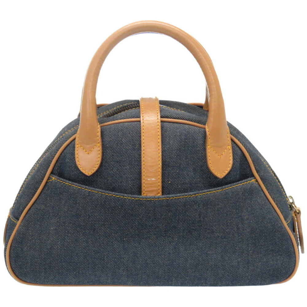 

Dior Blue Denim Leather Top Handle Bag