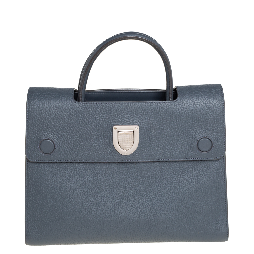 مملوكة مسبقًا Dior Grey Pebbled Leather Medium Diorever Tote 