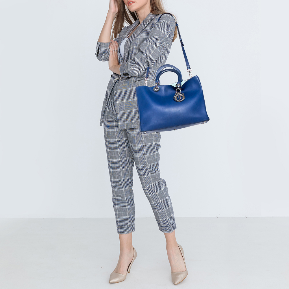 

Dior Blue Leather Large Diorissimo Shopper Tote