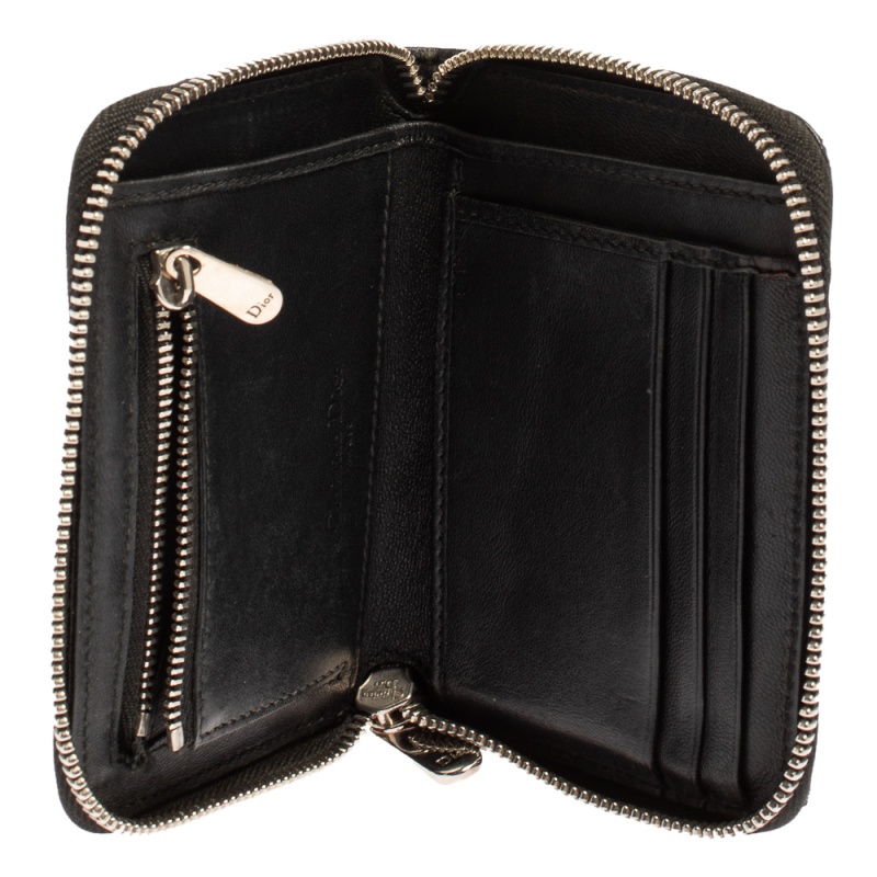 

Dior Black Cannage Leather Compact Zip Around Wallet