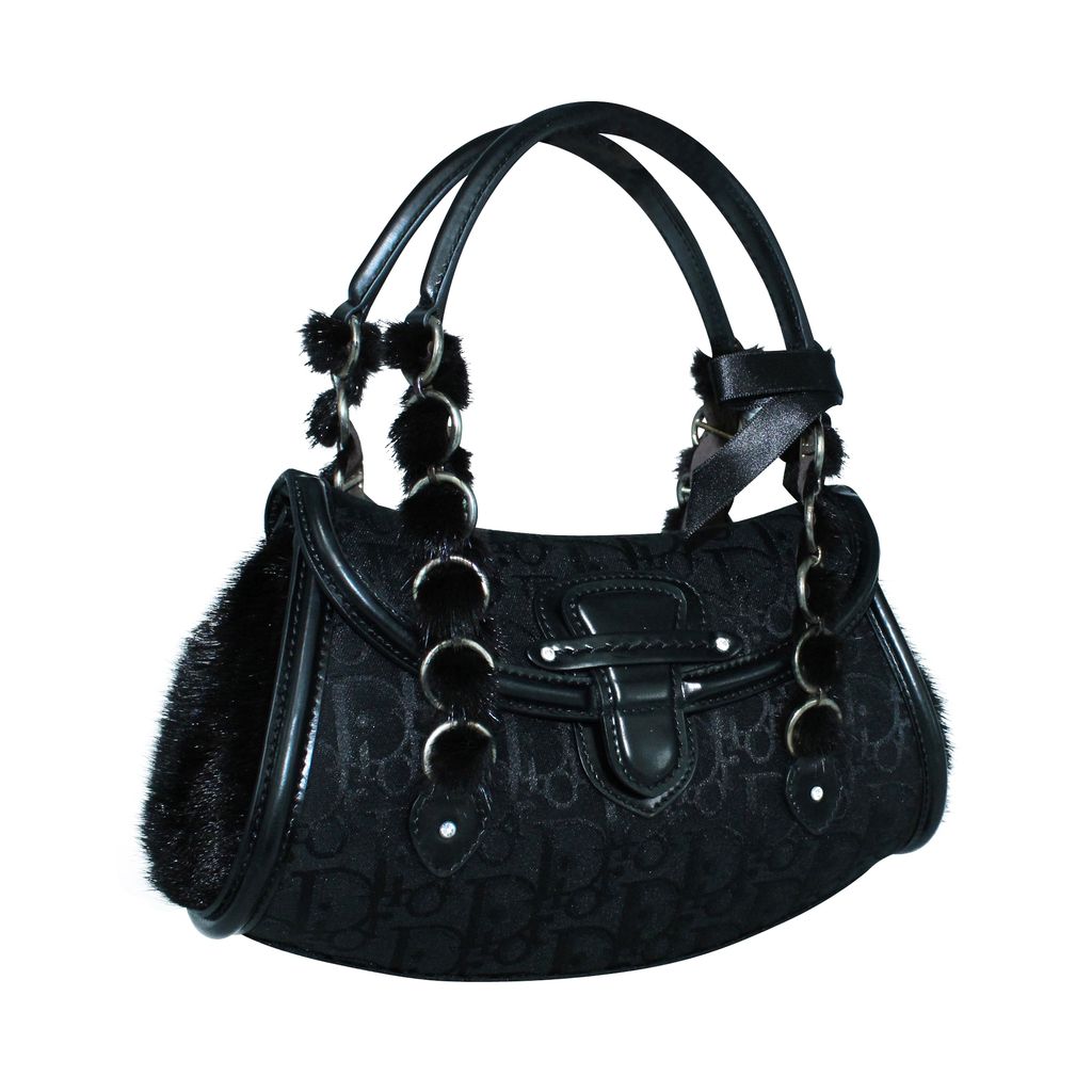 

Dior Black Canvas Leather Vintage Top Handle Bag