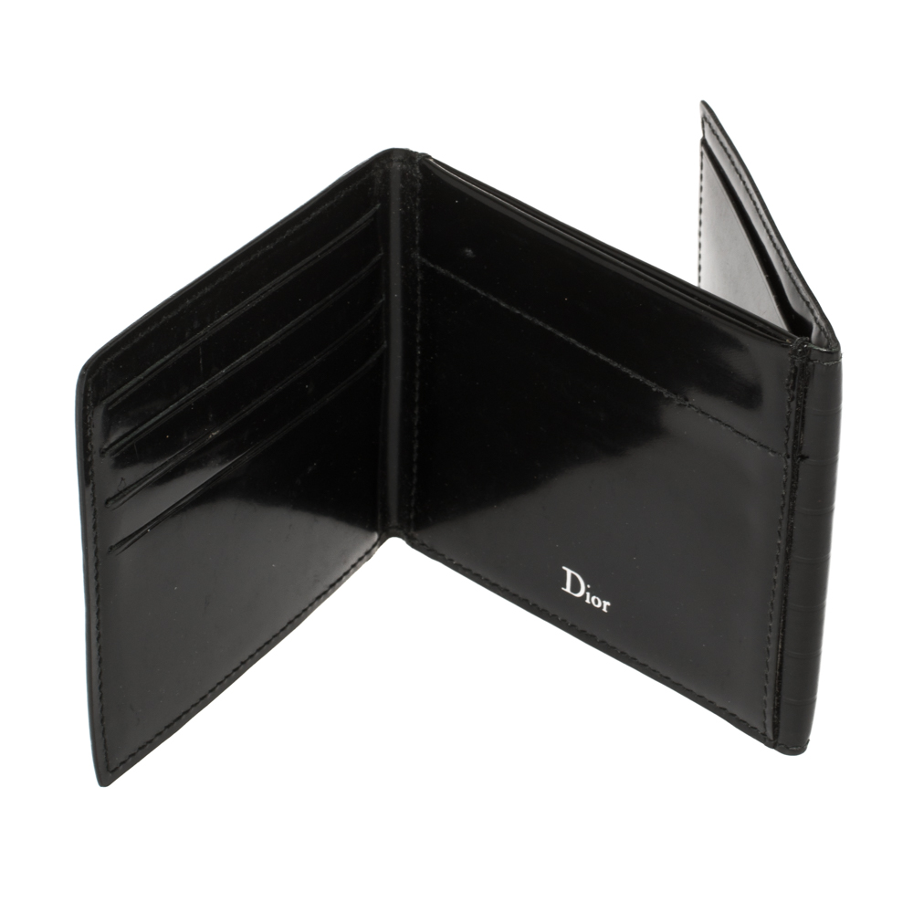 

Dior Black Leather Trifold Compact Wallet