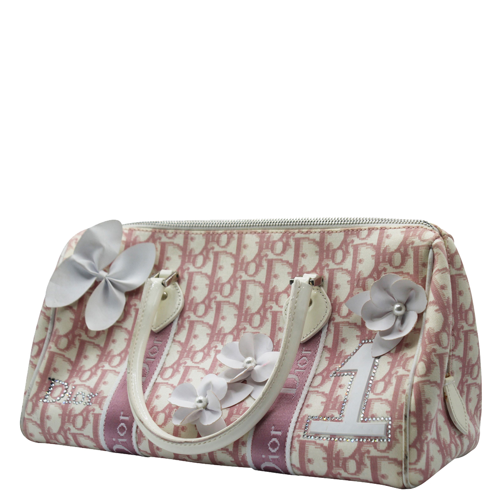

Dior Pink Canvas Boston Bag