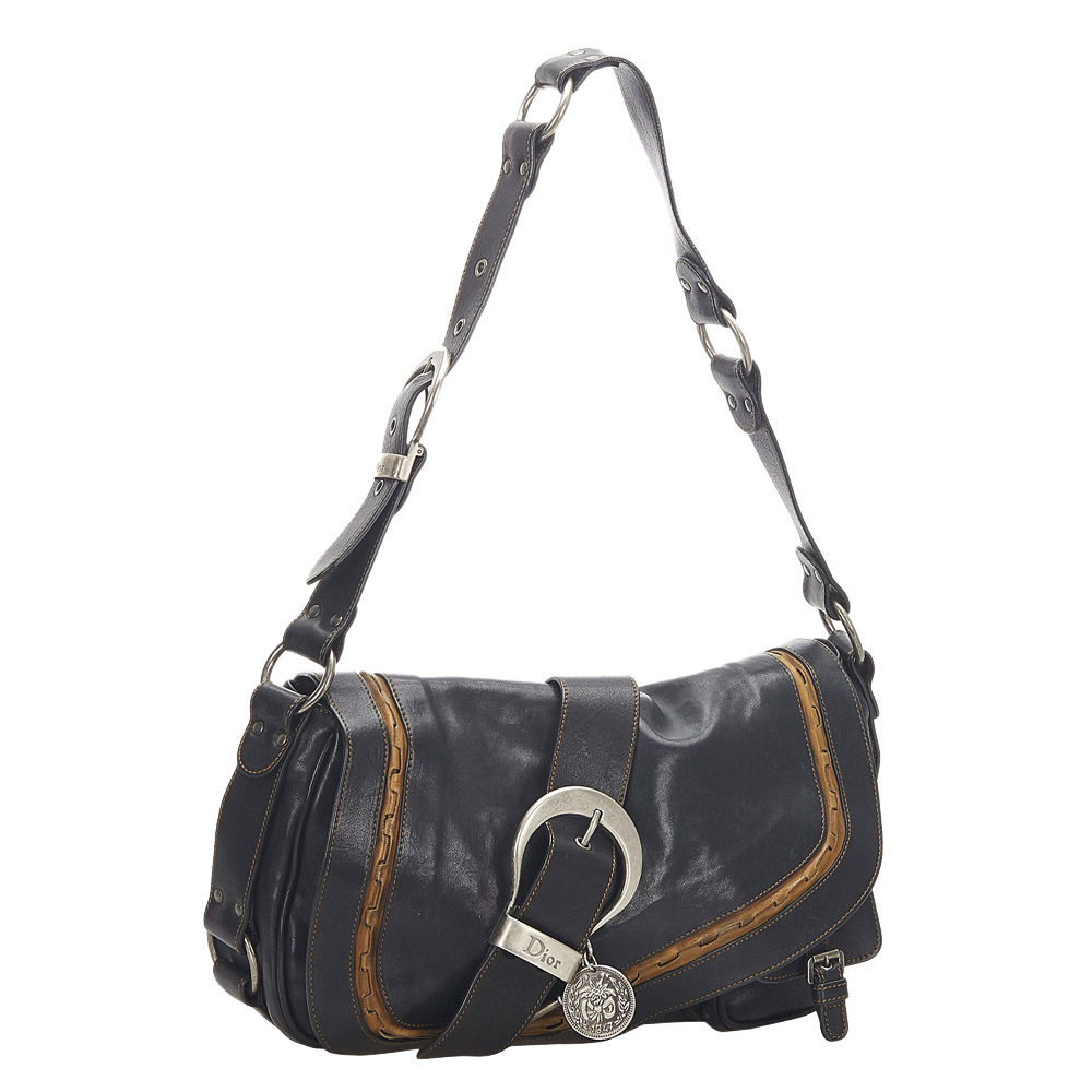 

Dior Black Leather Gaucho Saddle Shoulder Bag