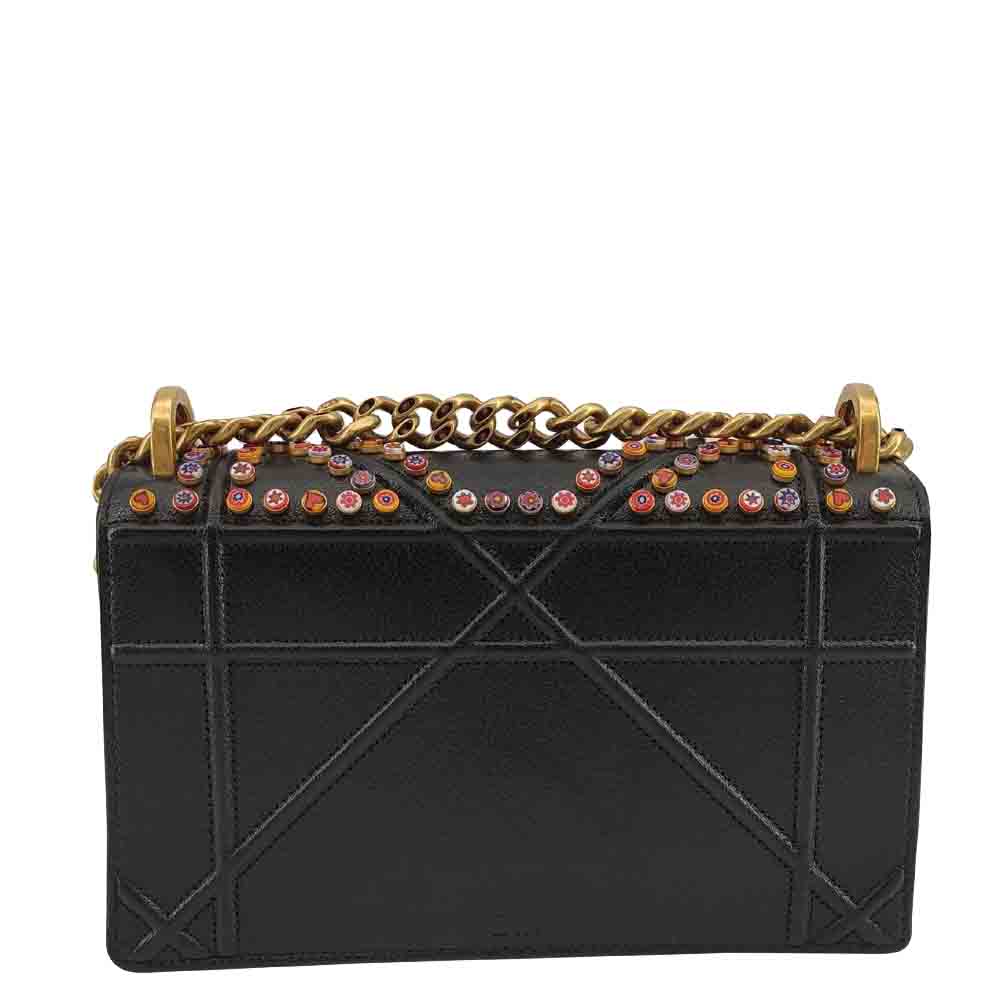 

Dior Black Studded Leather Diorama Shoulder Bag