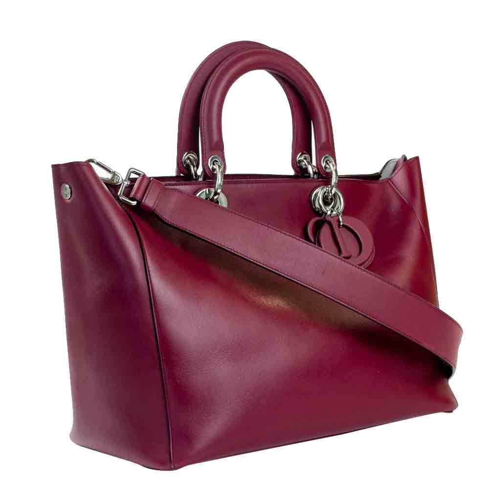 

Dior Burgundy Leather Diorissimo Tote Bag
