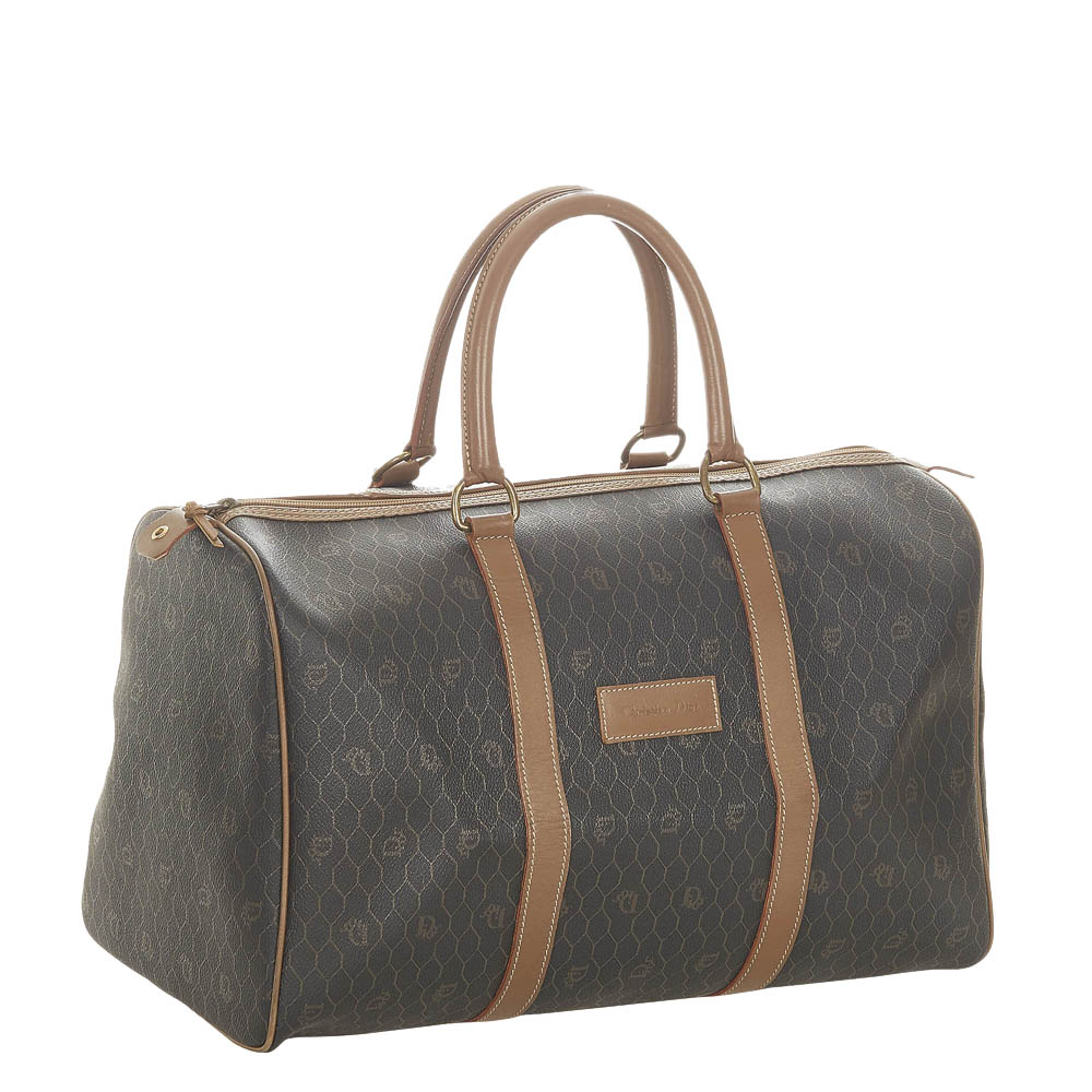 

Dior Brown Honeycomb Canvas Travel Bag