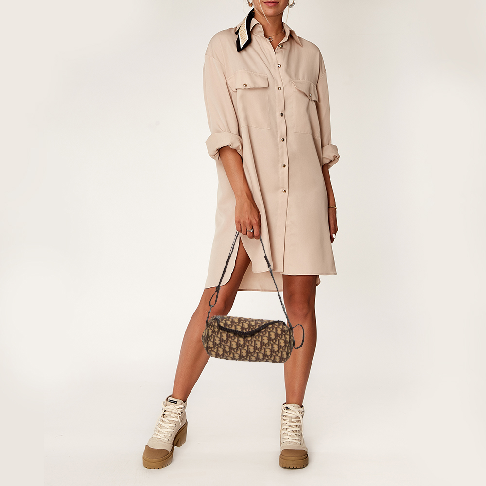 

Dior Brown Diorissimo Canvas and Leather Shoulder Bag, Blue