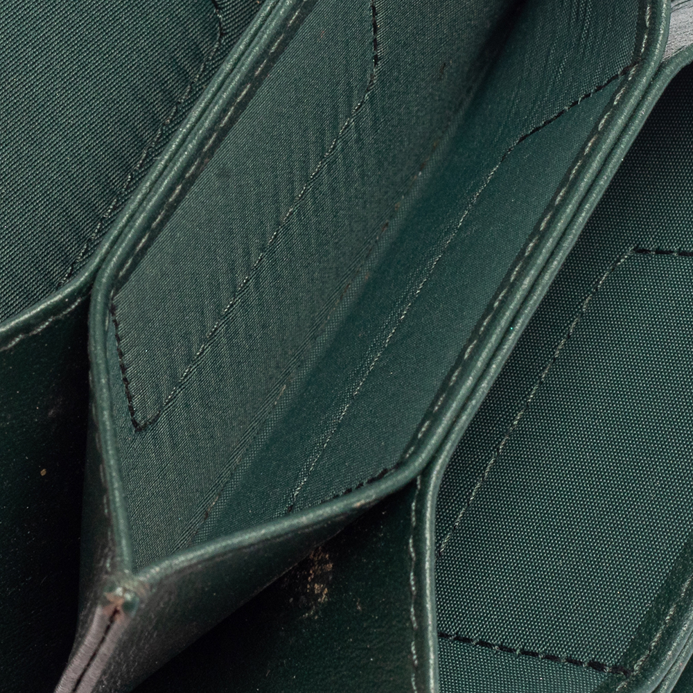 

Dior Green Patent Cannage Leather Gusset Card Holder