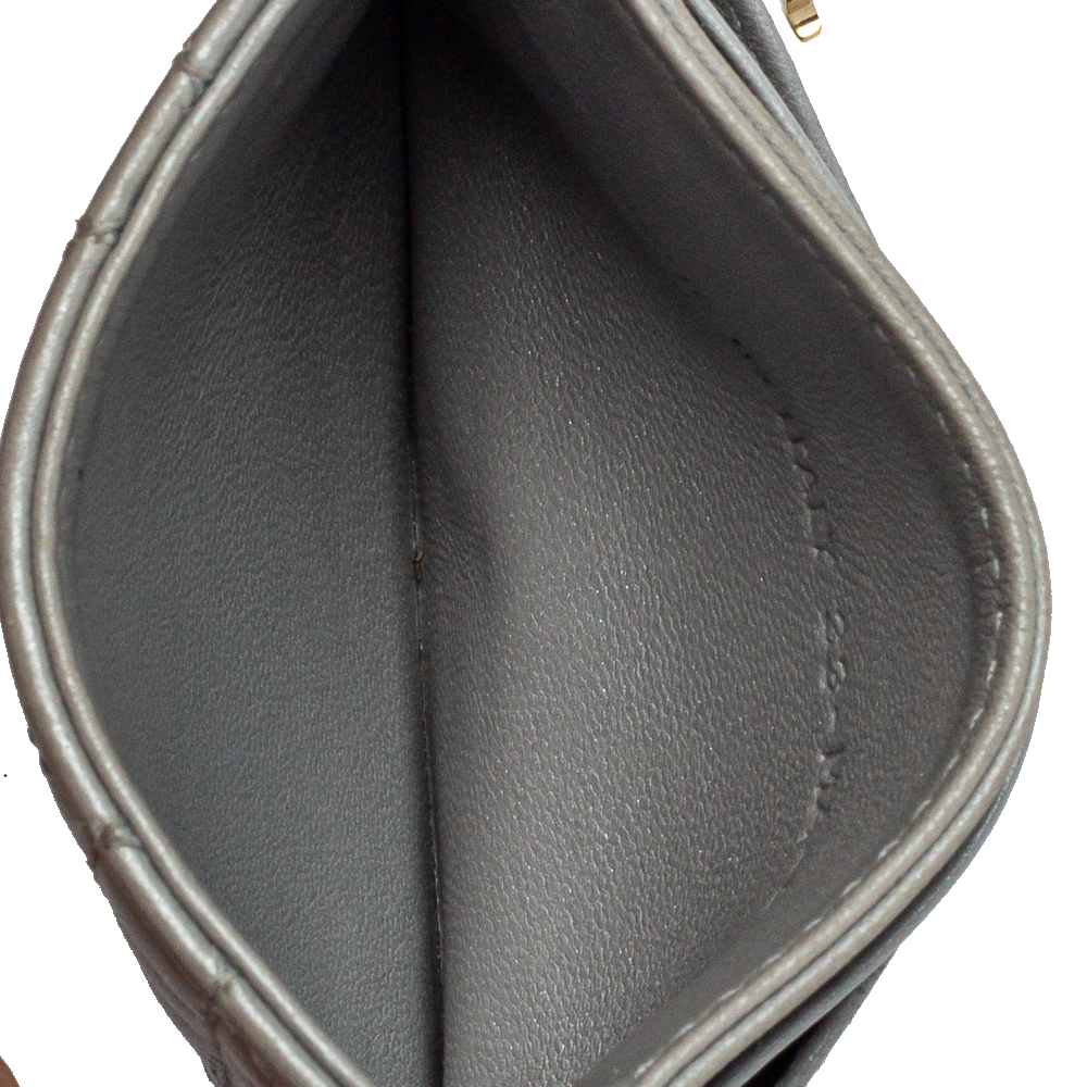

Dior Grey Cannage Leather Lady Dior Card Holder