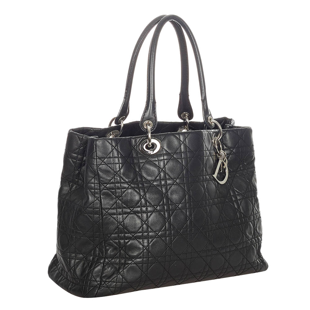 

Dior Black Cannage Soft Leather Shopper Tote Bag