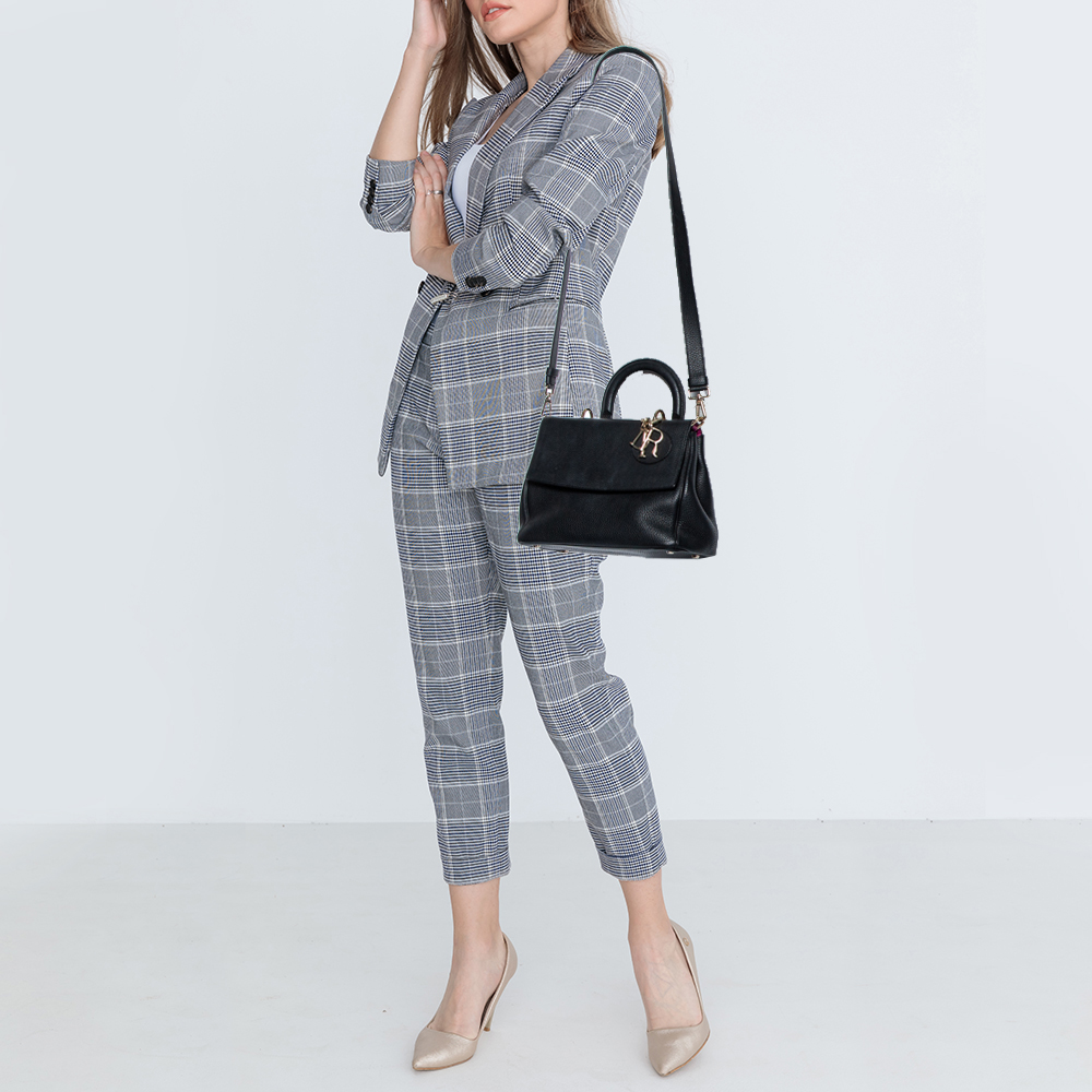 

Dior Black Leather Small Be Dior Flap Top Handle Bag