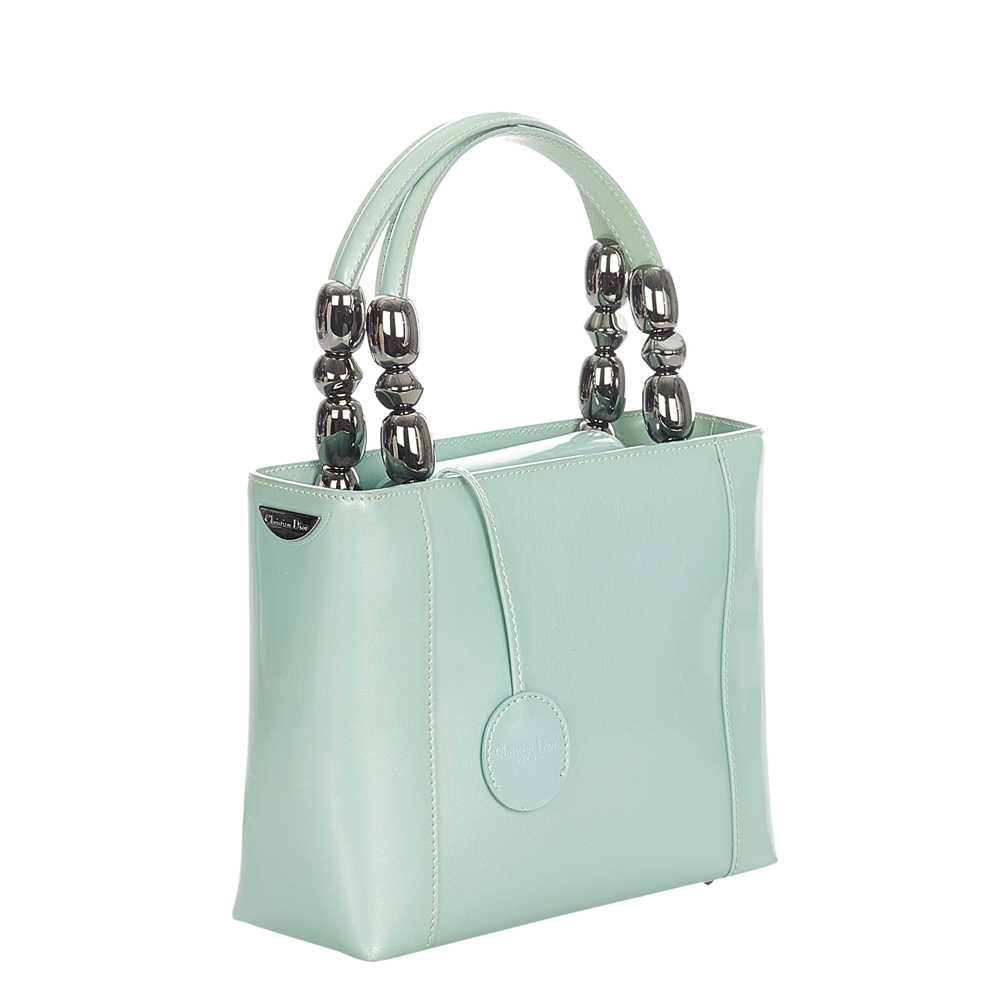 

Dior Green/Light Green Leather Malice Top Handle Bag