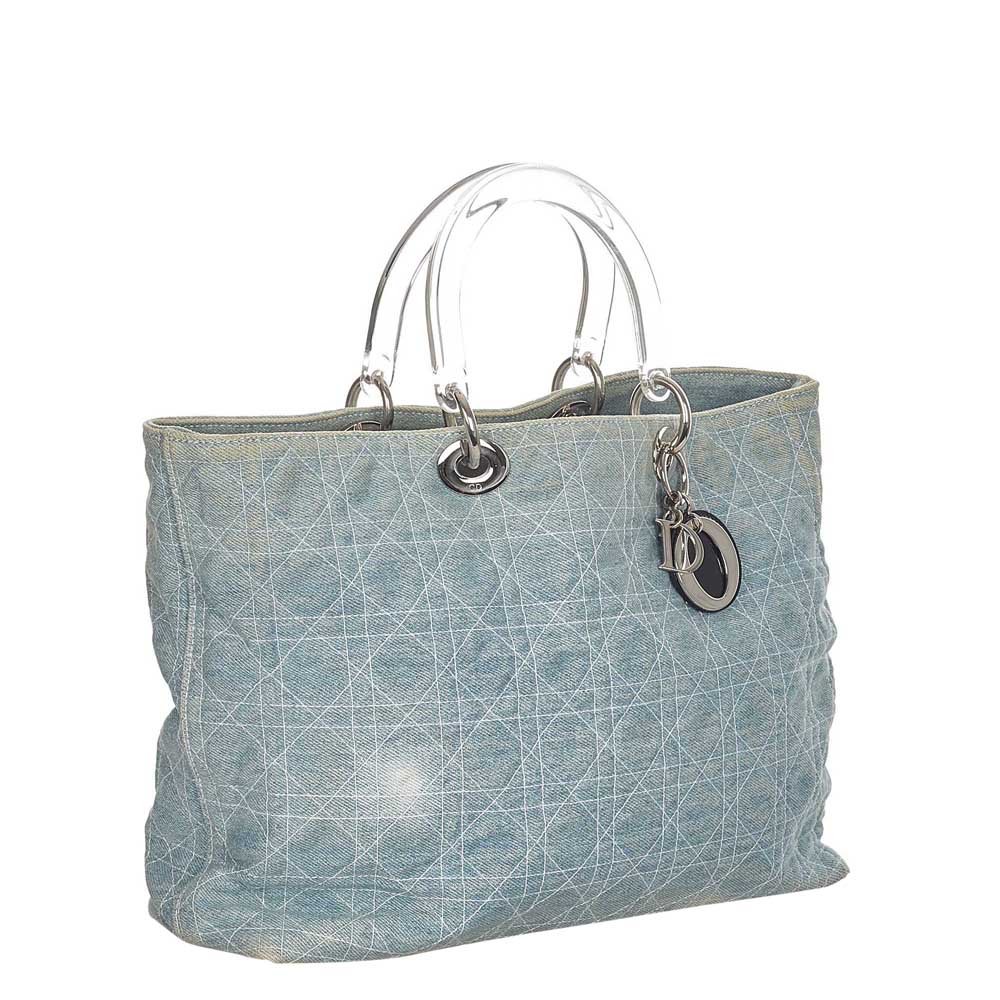 

Dior Blue Cannage Denim Lady Dior Tote Bag