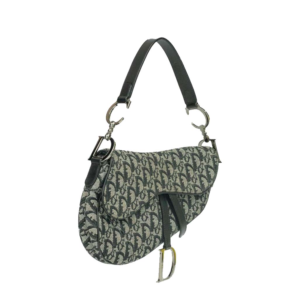 

Dior Blue Oblique Canvas Saddle Bag