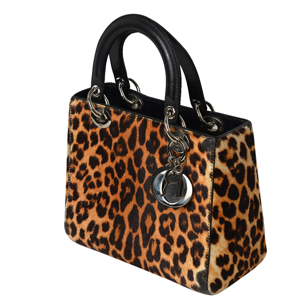 

Dior Multicolor Leopard Pony Hair Leather Lady Dior Tote Bag