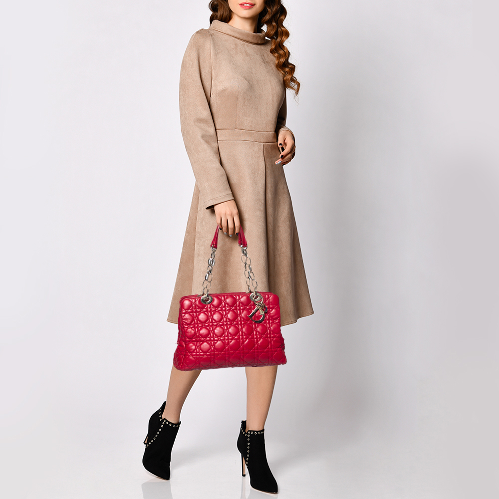 

Dior Red Cannage Leather Dior Soft Shopping Tote