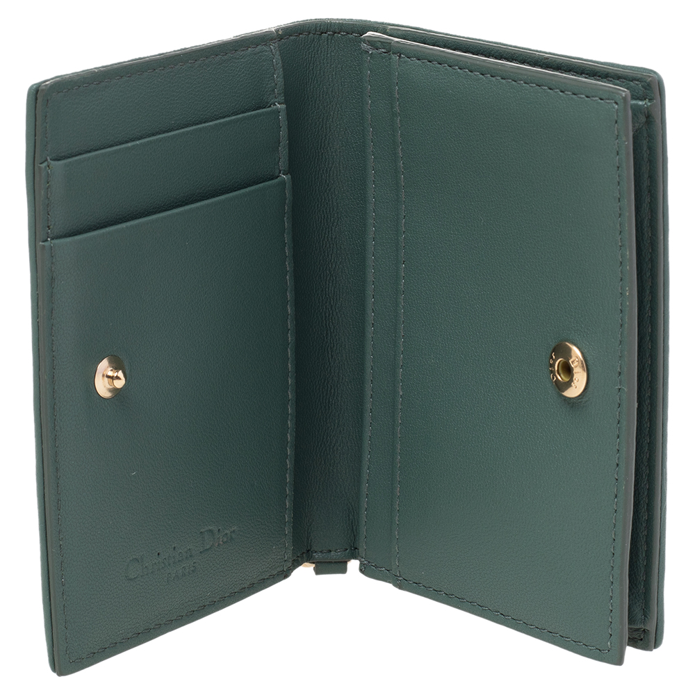 

Dior Green Cannage Leather Mini Lady Dior Card Case
