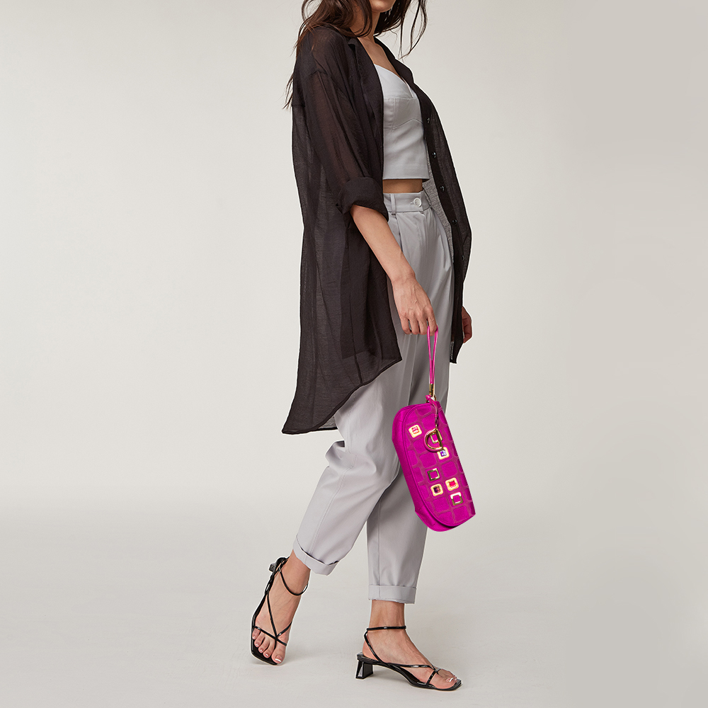 

Dior Pink Satin Embellished Clutch