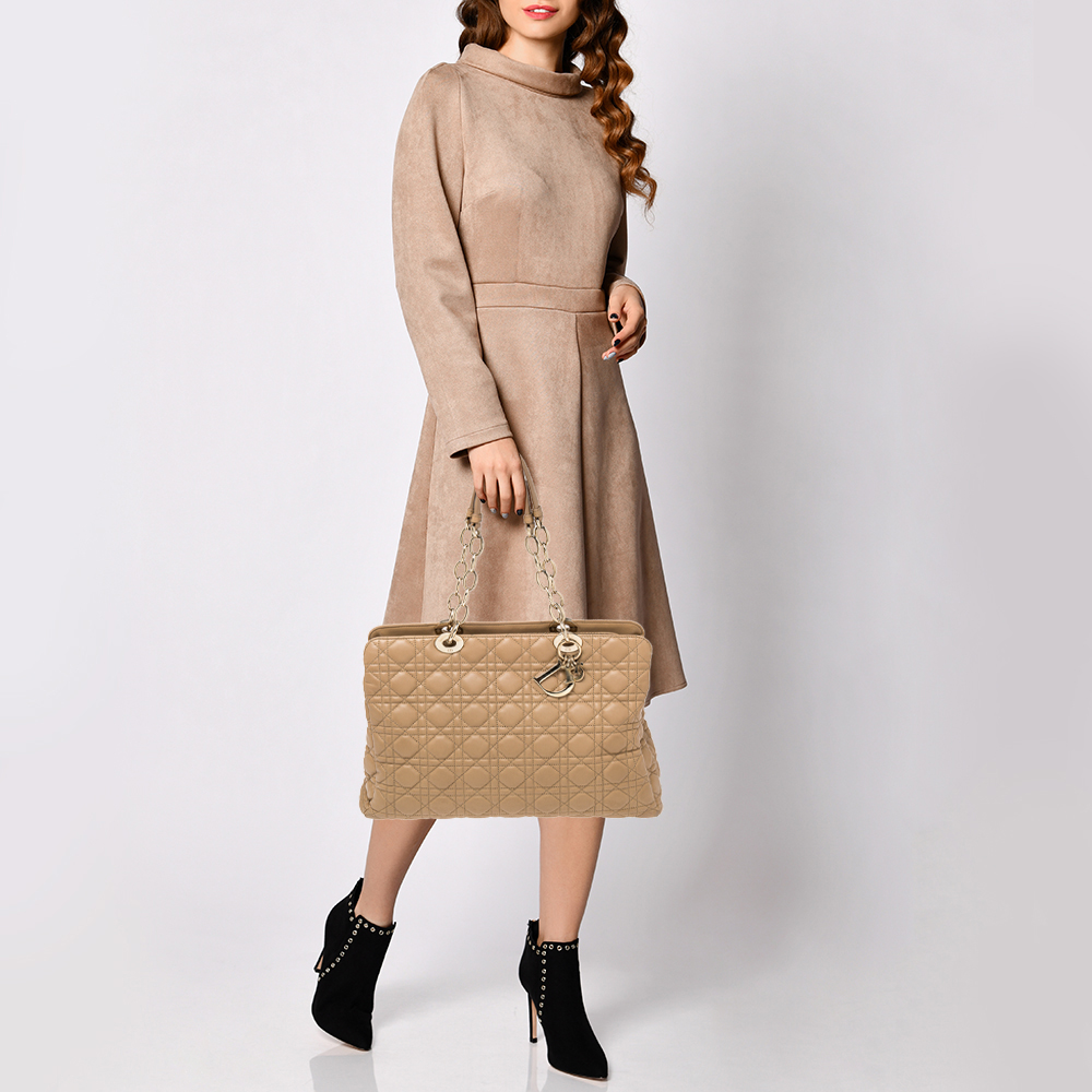 

Dior Beige Cannage Leather Medium Dior Soft Shopper Tote