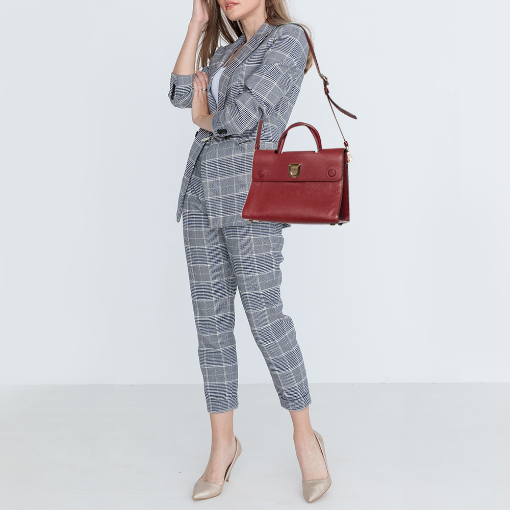 

Dior Red Leather Medium Diorever Tote